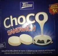 Suhkru kogus sees Choco Sandwich