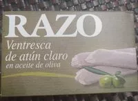 入っている砂糖の量 Ventresca de atún claro en aceite de oliva