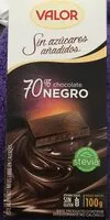入っている砂糖の量 Chocolate Negro 70% 0% Azúcares Añadidos