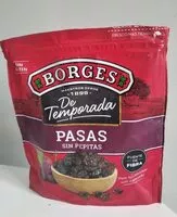 Amount of sugar in Pasas sin pepitas