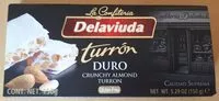 Quantité de sucre dans Delaviuda Turron Duro Almendras X150GRM