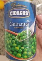 Sokerin määrä sisällä Guisantes