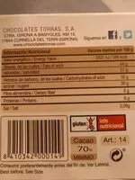 Количество сахара в Xocolata Negra 70% Cacau Torras