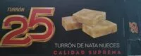Amount of sugar in Turrón de nata nueces