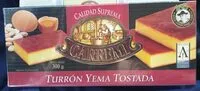 İçindeki şeker miktarı Turrón yema tostada