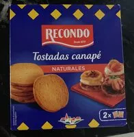 Cantidad de azúcar en Tostadas para canapé redondas