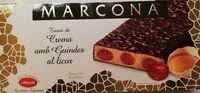 चीनी की मात्रा Turrón de crema con guindas al licor