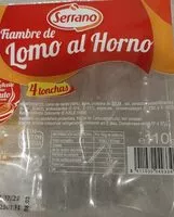 Количество сахара в Fiambre lomo al horno