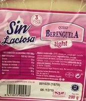 入っている砂糖の量 Queso sin lactosa light
