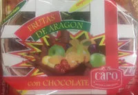 Suhkru kogus sees Frutas de Aragón con chocolate