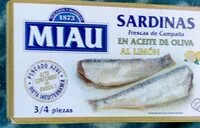 Quantité de sucre dans Sardinas frescas de campana en aceite de oliva al limon