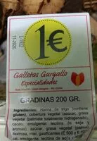 Azúcar y nutrientes en Galletas gargallo