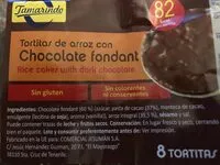 Suhkru kogus sees Tortitas de arroz con Chocolate fondant