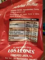 Quantité de sucre dans Patatas Fritas