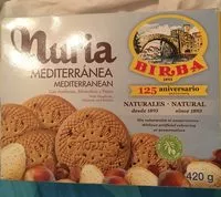 含糖量 Nuria mediterránea galletas frutos secos, pasas