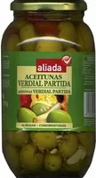 Jumlah gula yang masuk Aceitunas verdes partidas aliñadas "Aliada" Variedad Verdial