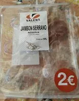 चीनी की मात्रा Jambon Serrano