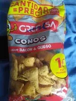 Amount of sugar in Conos de maíz sabor bacon y queso