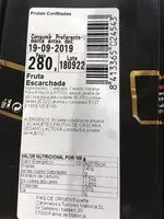 Sokerin määrä sisällä Frutas escarchadas