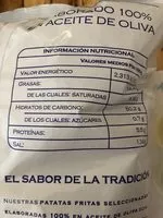 Sokerin määrä sisällä Patatas fritas 100% aceite de oliva con sal marina bolsa 300 g
