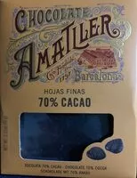 चीनी की मात्रा Hojas finas de chocolate 70% cacao