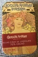चीनी की मात्रा Hojas finas de chocolate 70% cacao
