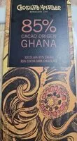 चीनी की मात्रा Chocolate 85% cacao origen Ghana