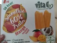 Cantidad de azúcar en Smoothie mango naranja coco