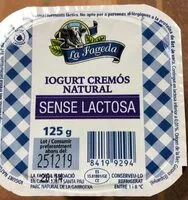 Quantité de sucre dans Iogurt cremós natural sin lactosa