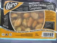 Cantidad de azúcar en Mejillones de Chile cocidos congelados