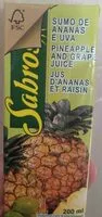 Cantidad de azúcar en Zumo de piña y uva