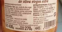 入っている砂糖の量 Ajos aliñados con aceite de oliva virgen extra