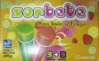 Suhkru kogus sees Sorbete Lima limón y Fresa