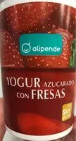 Quantité de sucre dans Yogur azucarado con fresas