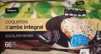 Jumlah gula yang masuk coquetes d'arròs integral xocolata negra