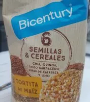 चीनी की मात्रा 6 semillas y cereales. Tortita de maiz
