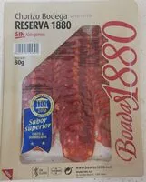 Suhkru kogus sees Chorizo bodega reserva 1880