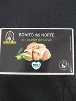 Amount of sugar in Bonito del norte en aceite de oliva