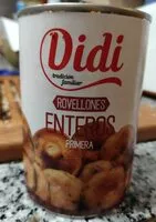 Cantidad de azúcar en Rovellones enteros