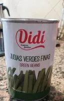 Cantidad de azúcar en Judías verdes finas
