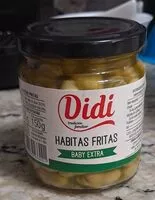 Cantidad de azúcar en Habitas fritas baby extra