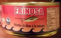 Sucre et nutriments contenus dans Frinosa