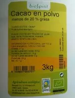 Quantité de sucre dans Cacao en polvo