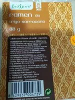 Quantité de sucre dans Ramen de trigo sarraceno