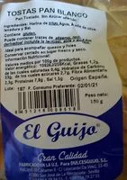Amount of sugar in Tostas Pan Blanco
