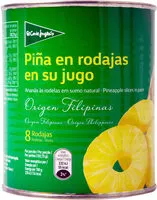 İçindeki şeker miktarı Piña en rodajas en su jugo