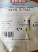 Suhkru kogus sees Pinchos de pollo