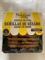 Cantidad de azúcar en Barritas con avena, semillas de sésamo, Cacao y té verde