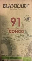 入っている砂糖の量 91% Cacao Forastero Congo