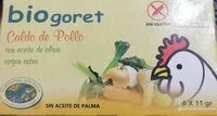 Suhkru kogus sees Caldo de pollo con verduras ecológico en cubitos estuche 66 g